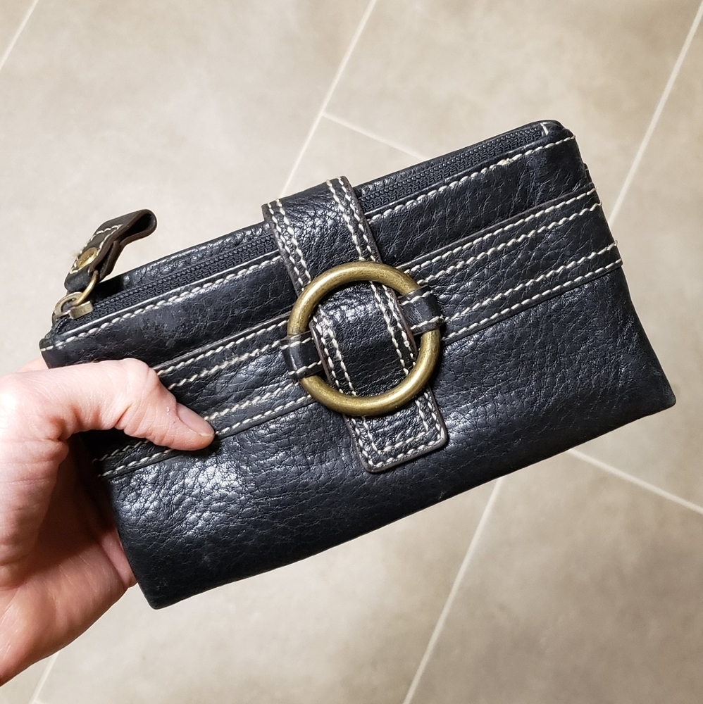 Black leather wallet- Fossil